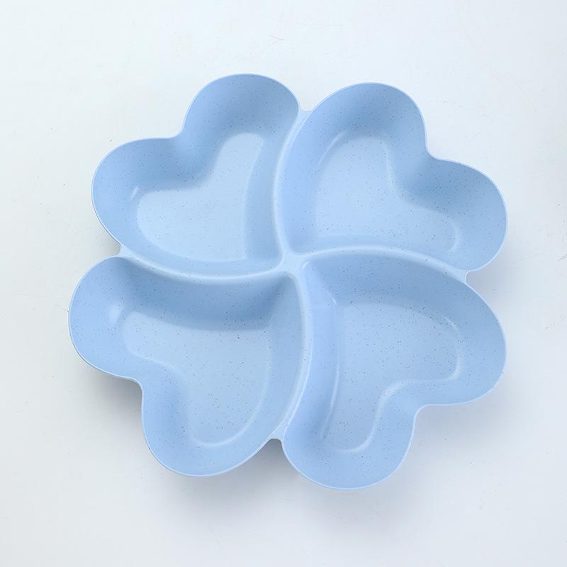 Four-Leaf Clover Drop-Resistant Divided Snack & Fruit Plate