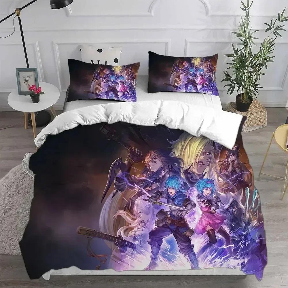 Granblue Fantasy Bedding Set Printed Bed Set With Pillowcase Duvet Cover Soft Queen King Size Bedclothes Home Kids Adult Size