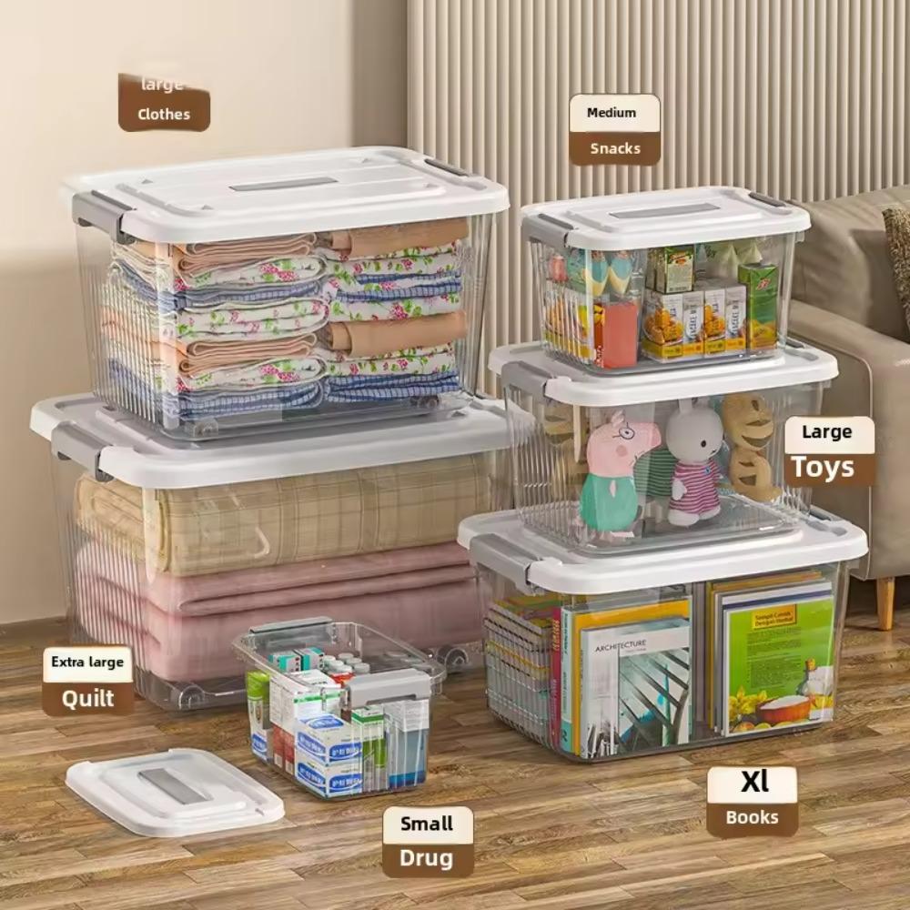 Thickened Storage Box Household Transparent Storage Box Quilt Storage Car Storage Box Snack Storage Box Clothing Sorting Box