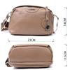 Alltagstasche mit zwei Fächern aus echtem Leder Vintage 22594 Beige