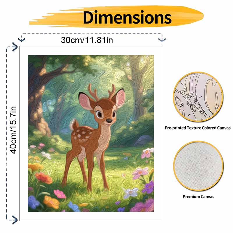 Disney Bambi Digital Oil Painting Art Kit Hand Painted Home Decor