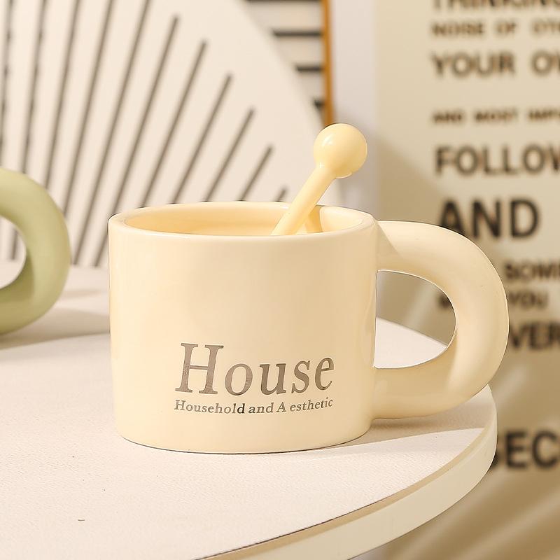 Simple Mug High Value Ceramic Water Cup Milk Cup Office Men's High End Exquisite Coffee Cup for Girls