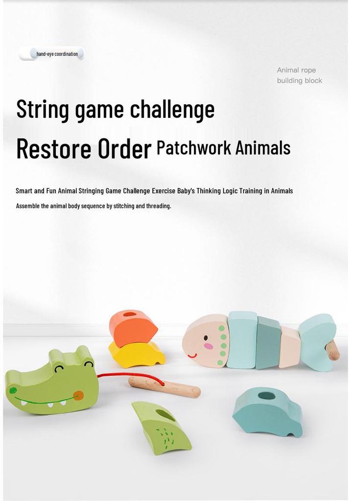 Lace-up Animal Building Blocks Educational Toy for Kids