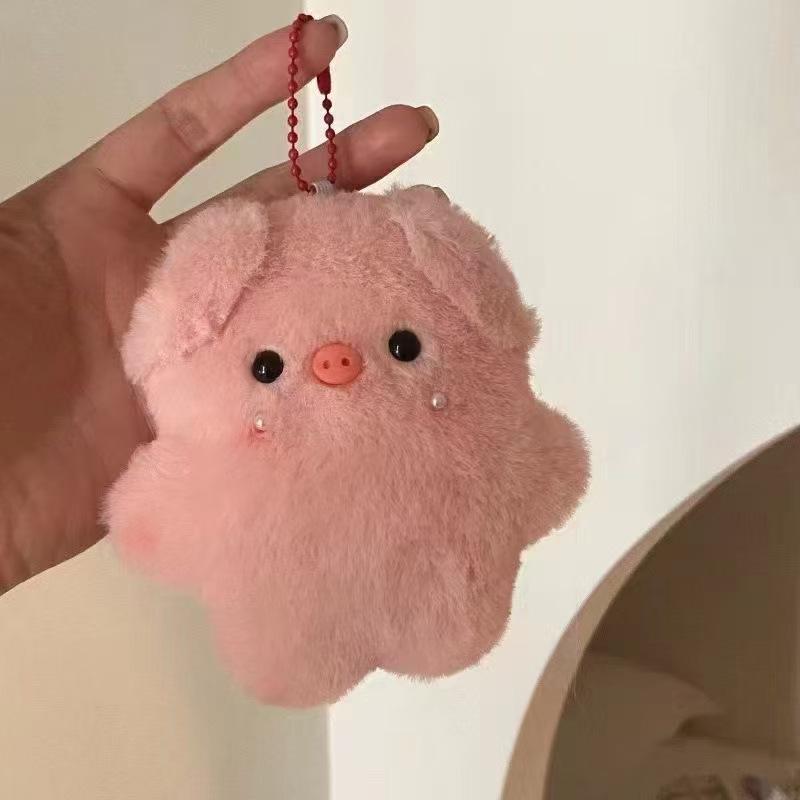 Adorable Pig Glasses Scarf Keychain Plush Doll Ornament Gift