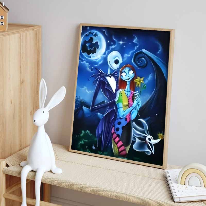 Disney Diamond Painting 5D Jack and Sally Gothic Romantic Illustration Cartoon Movie Cross Stitch Embroidery Handmade Gift Home Decor