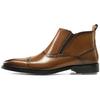Men's high-top shoes carved cowhide men's shoes small square head Chelsea men's boots footwear