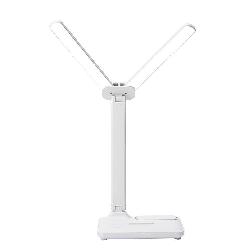 LED Eye-Protecting Double-Head Desk & Bedside Lamp with Atmosphere Night Light for College Study & Dorm Reading