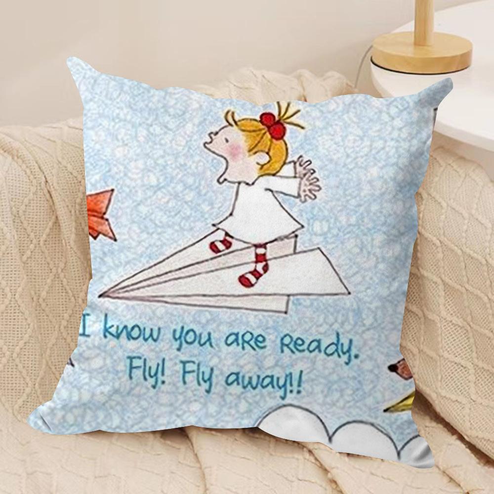 C-Coco and Wondrous Gang Cushion Cover Silky Short Plush Double-Sided Printed Pillow Case for Sofa All Seasons Home Decor Gift