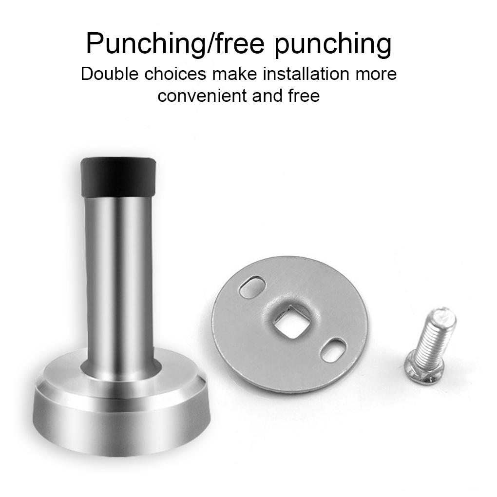 Silver Stainless Steel Door Stopper - Safe Reliable And Easy Installation Bathroom Door Stop Door Stops Holder