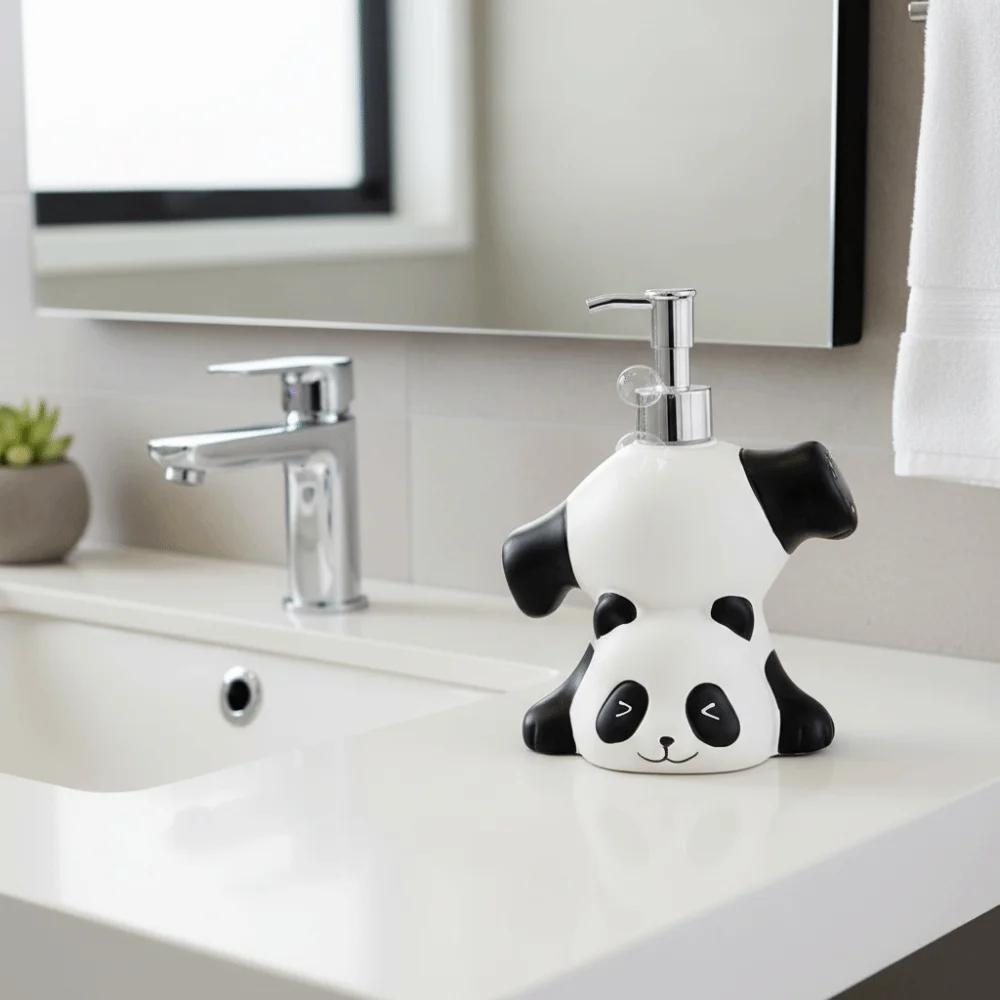 Cute Panda Soap Dispenser Press Bottle Container Cartoon Hand Sanitizer Bottle Animal Decorative Shampoo Soap Dispenser