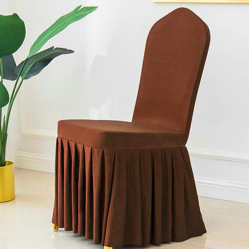 

Чехол для стула на свадьбу, украшение для вечеринки, спандекс с юбкой в складку, эластичный, для столовой, роскошного дня рождения, отеля, банкета