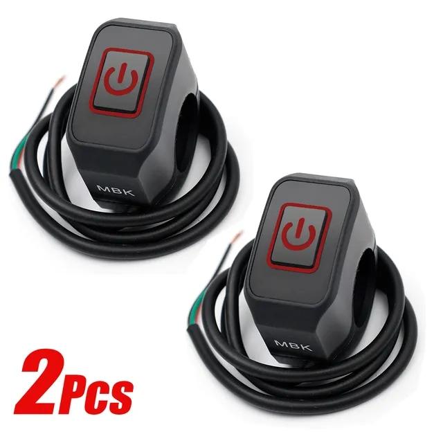 1/2pcs Motorcycle Handlebar Switch ON OFF Headlight Horn Control Modification Switch 22mm Waterproof Button Accessories12V