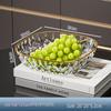 Elegant Transparent High-Value Plastic Fruit and Snack Bowl - Drop-Resistant PET Diamond Crystal Design