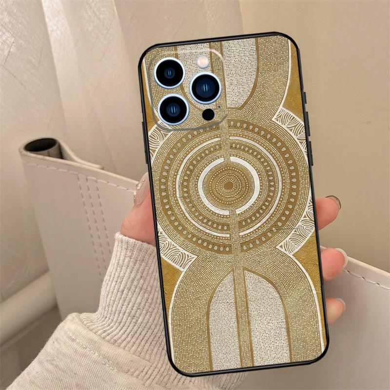 Aboriginal Art Print Phone Case For iPhone 16 15 14 13 12 11 Pro Max XS X XR 7 8 Plus 12 13 Mini Back Cover