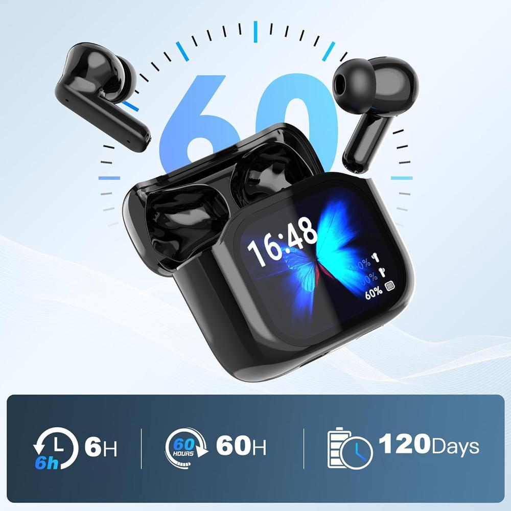 AI Translation Bluetooth V 5.4 Interactive Screen ANC Noise-cancelling Wireless Headphones Are Suitable for Office Sports