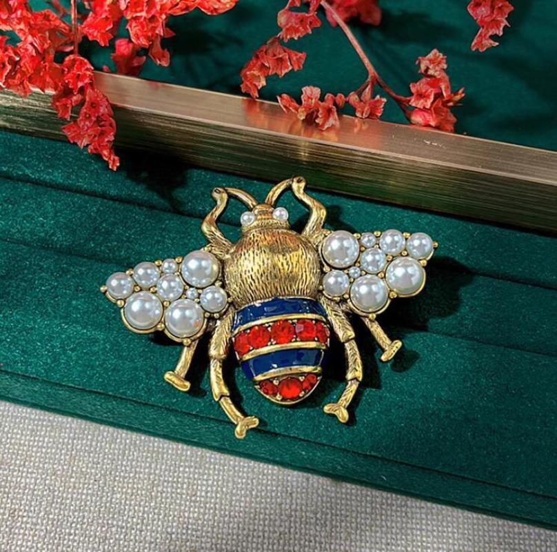 Ретро Пчела Стразы Картина Масло Брошь Личность Милое Животное Высококачественная Изысканная Нагрудная