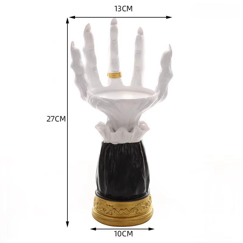Halloween Decoration Witch Hand Candlestick Halloween Candle Holder Candle Holder Gothic Decor Snack Bowl Stand Resin Ornament
