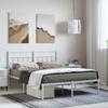 Vidaxl Metal Bed Frame with Headboard, White, 150X200 Cm