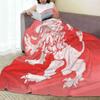 Lion Rampant Red Watercolour Four Seasons Comfortable Warm Soft Throw Blanket Lion Rampant Heraldry Sigil Medieval Charge