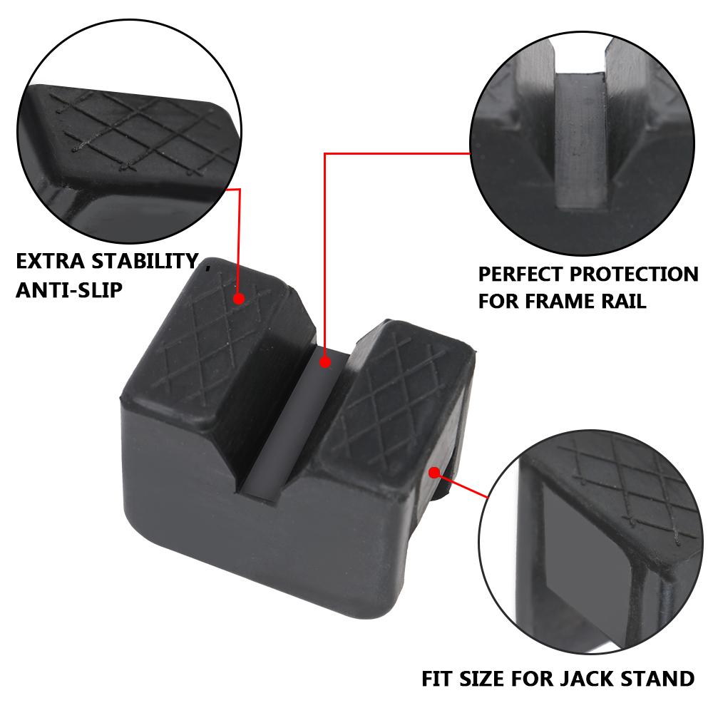 Frame Rail Adapter Black Car Lift Jack Stand Universal Slotted Jack Pad Rubber