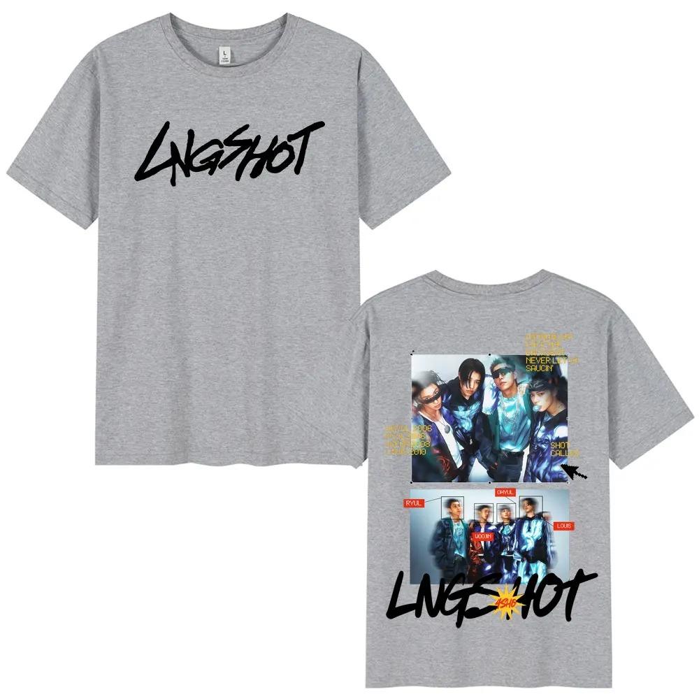 2026 Gruppo Kpop Hip Hop Coreano Lngshot Maglietta Uomo Donna Abbigliamento Moda Harajuku Oversize Manica Corta Cotone Magliette Casual