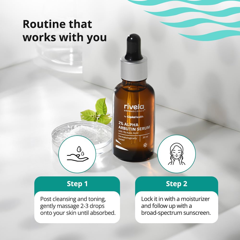 Rivela Dermascience 2% Alpha Arbutin Serum 30ml For Brightening Uneven Skin Tone Dark Spots
