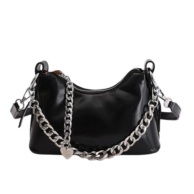 Stylish Crescent Crossbody Bag Women - PU Leather Mini Shoulder With Zip Daily Use Korean Japanese Fashion