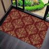 Vintage Red Gold Damask Doormat Elegant Floral Pattern Non Slip Entry Rug For Entryway Hallway And Classic Home Decor