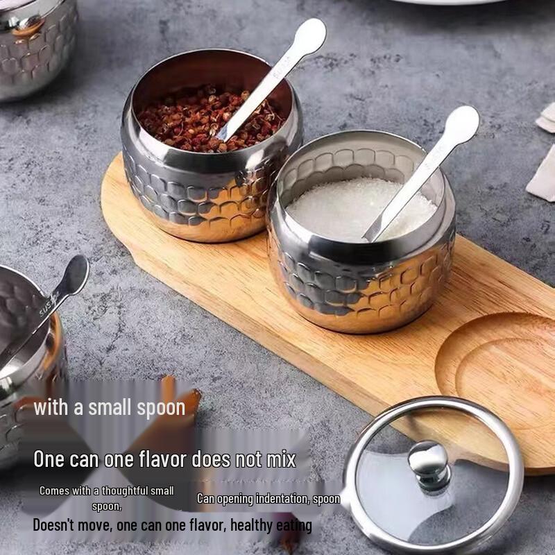 Fanshun 304 Stainless Steel Spice Jar Set (4-Piece)