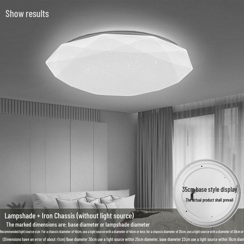 Acrylic Square and Round Ceiling Light Shade with Chassis, No Fixture Included, Free Shipping