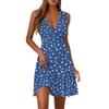 Ladies Casual Fashion V-Neck Sleeveless  Print Dress