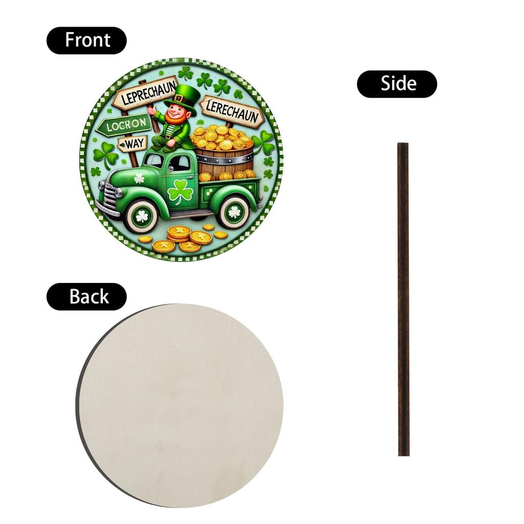 Appeso da Parete Decorativo per Atmosfera Festa di Gnomi a Tema San Patrizio, Cartellonistica in Legno per Festival Irlandese, Addobbi Decorativi per San Patrizio