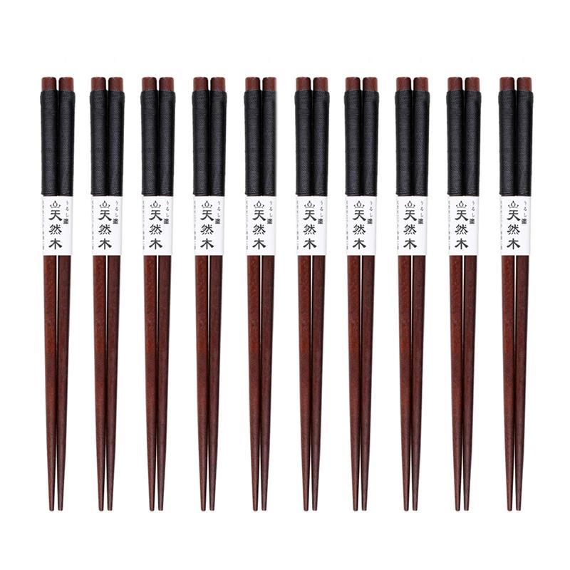 10 Pairs Chinese Chopsticks Reusable Wooden Chopsticks Korea Japanese Food Sushi Sticks Home Restaurant Chop Sticks Cutlery Set