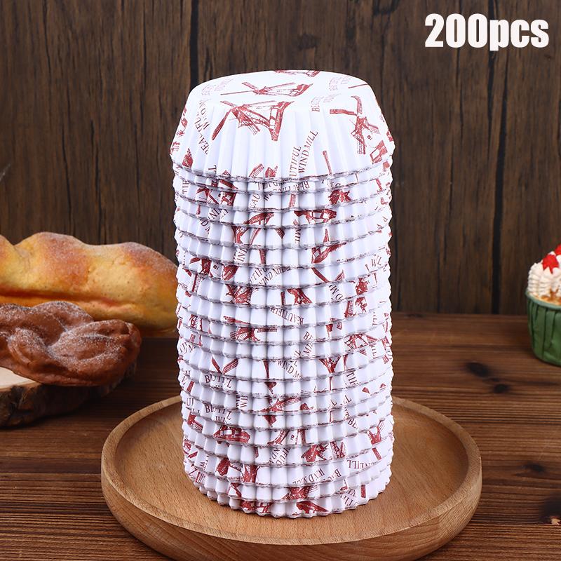 

200Pcs Round/Boat-shaped Cupcake Paper Cupcake Liner Baking Oilproof Cup Tray Wedding Birthday Party Muffin Wrapper Paper Decor