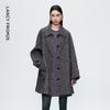 Langzi Women's Mid-Length Wool Blend Lapel Coat