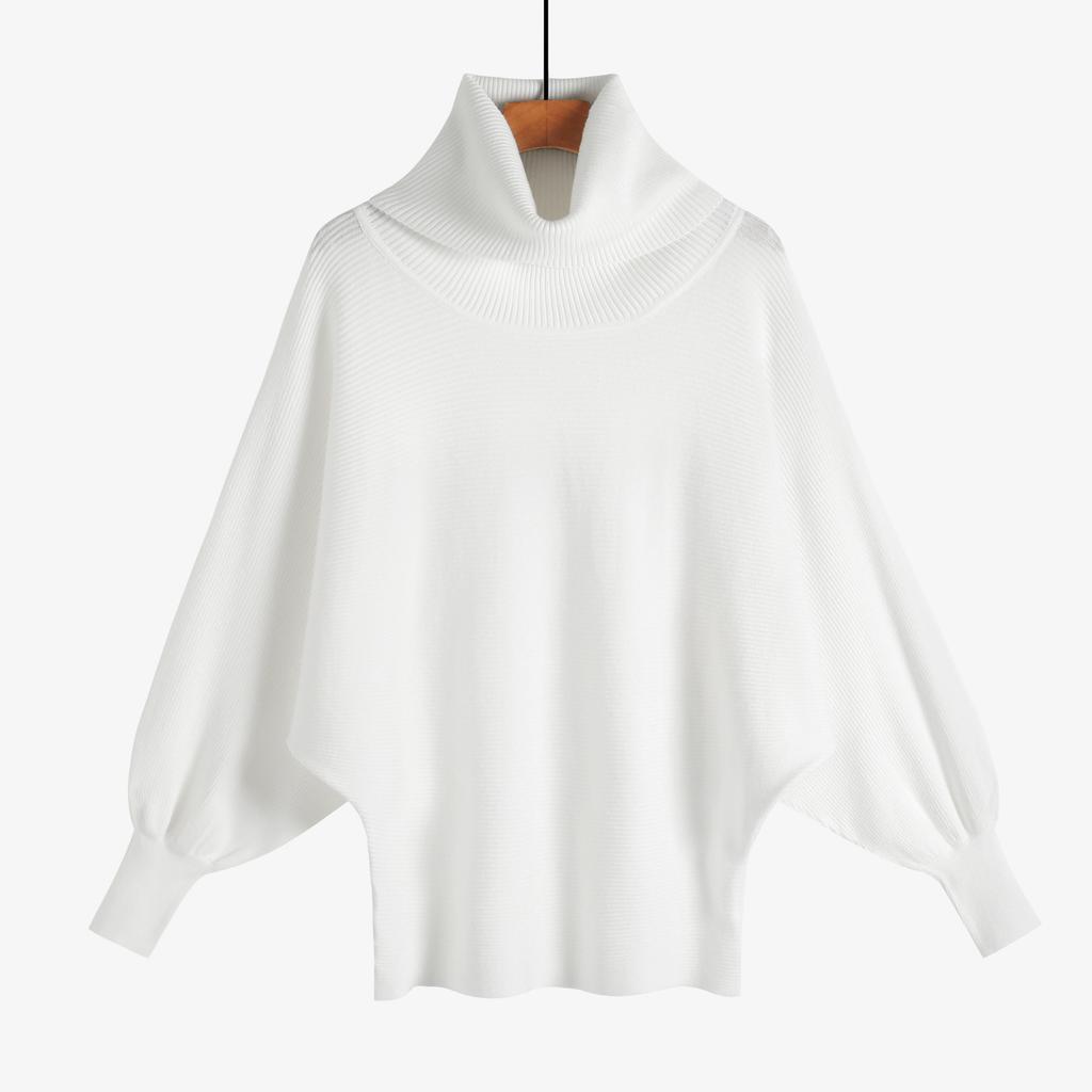 Turtleneck Batwing Sleeves Dolman Sweaters for Women Lightweight Soft Slouchy Knit Pullover Tops Women's Fall Winter Casual Long Sleeve Sweater Shirts