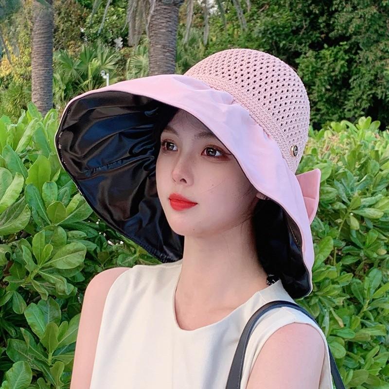 Summer Sun Protection Fisherman Hat With Wide Brim And Breathable Polyester For Women