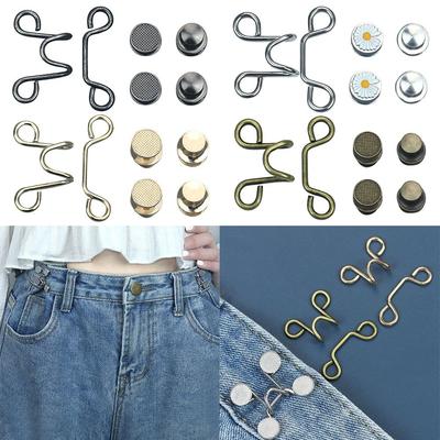 2pcs High Quality Easy To Install No Sewing Required Pant Waist Tightener Adjustable Button Pins Button Clip Pant Waist Buttons