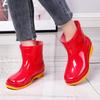 Summer short rain shoes blue water shoes kitchen worker shoes canteen mother red cleaning non-slip rubber shoes short rain boots women