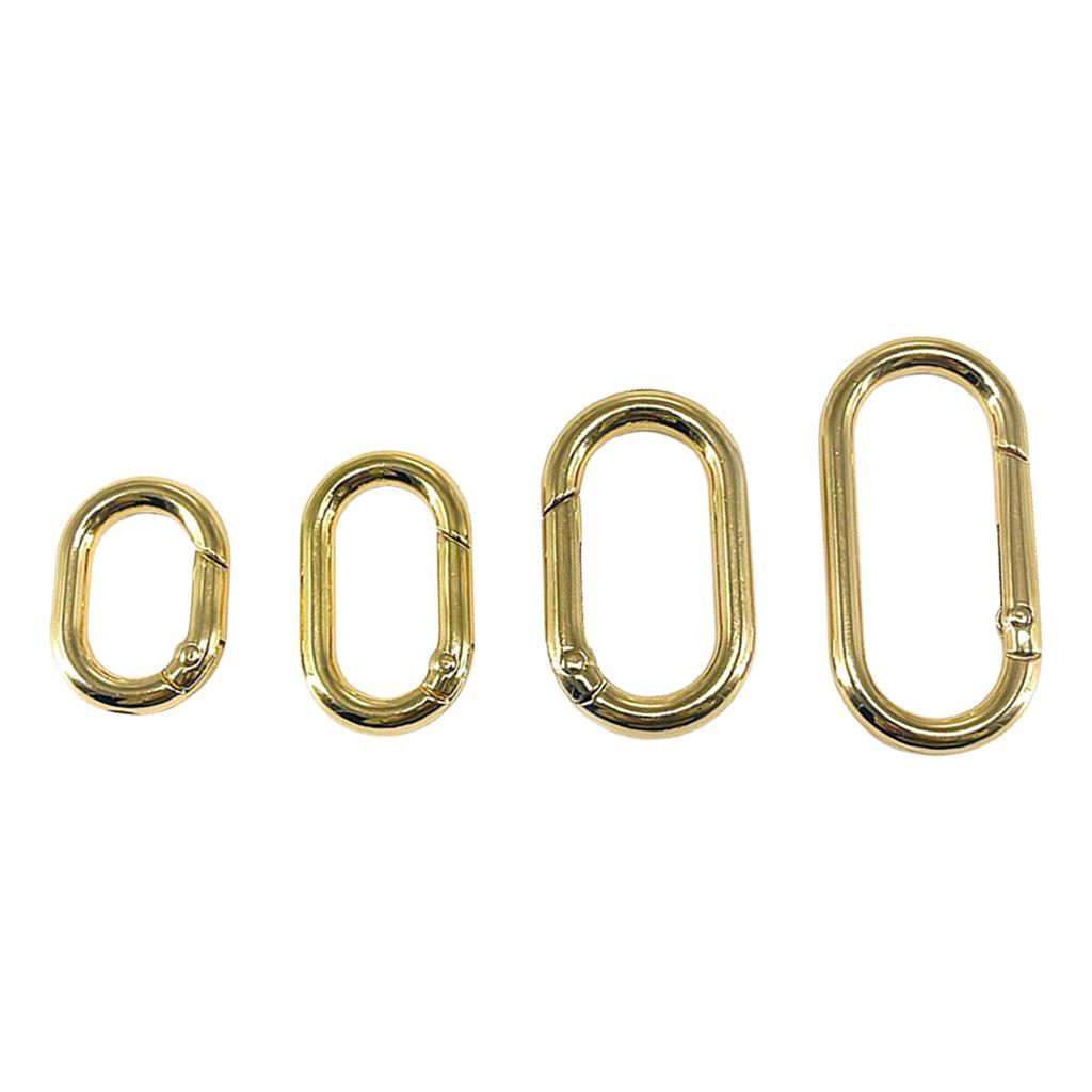 Pack of 4 Spring O Rings Clips for Bag Strap Extender Keychain Hook Oval Carabiner Clips for DIY and Repair Projects
