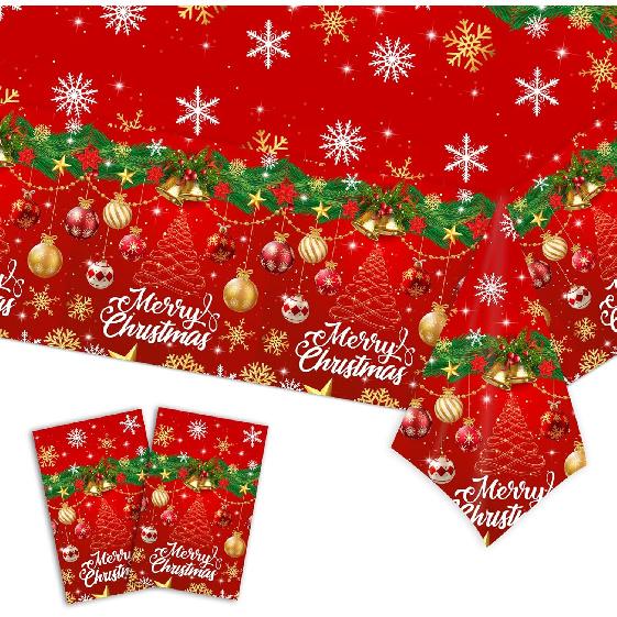 2PCS Thanksgiving Turkey Tablecloth Set, Disposable Plastic Rectangle Table Cover for Holiday Dining Decor, Festive Autumn Leaves Fall Theme, 54" X