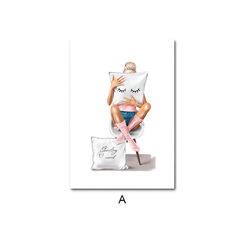 Nordic Wall Art Canvas Painting Lashes Black Lips Women Poster Print Simplicity Perfume Books Picture Modern Salon Beauty Decor