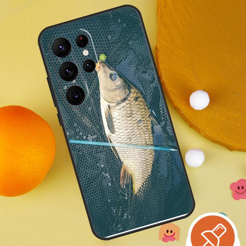 Karpfenfischen Fisch Case Für Samsung Galaxy S25 Ultra S24 S23 S22 S21 Ultra S9 S10 S20 Plus S24 FE Funda Hülle