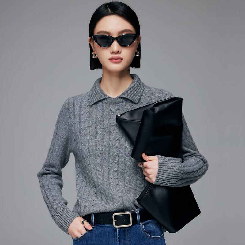 

Paruo Women s 100% Cashmere Cable Knit Polo Sweater XL 170/110