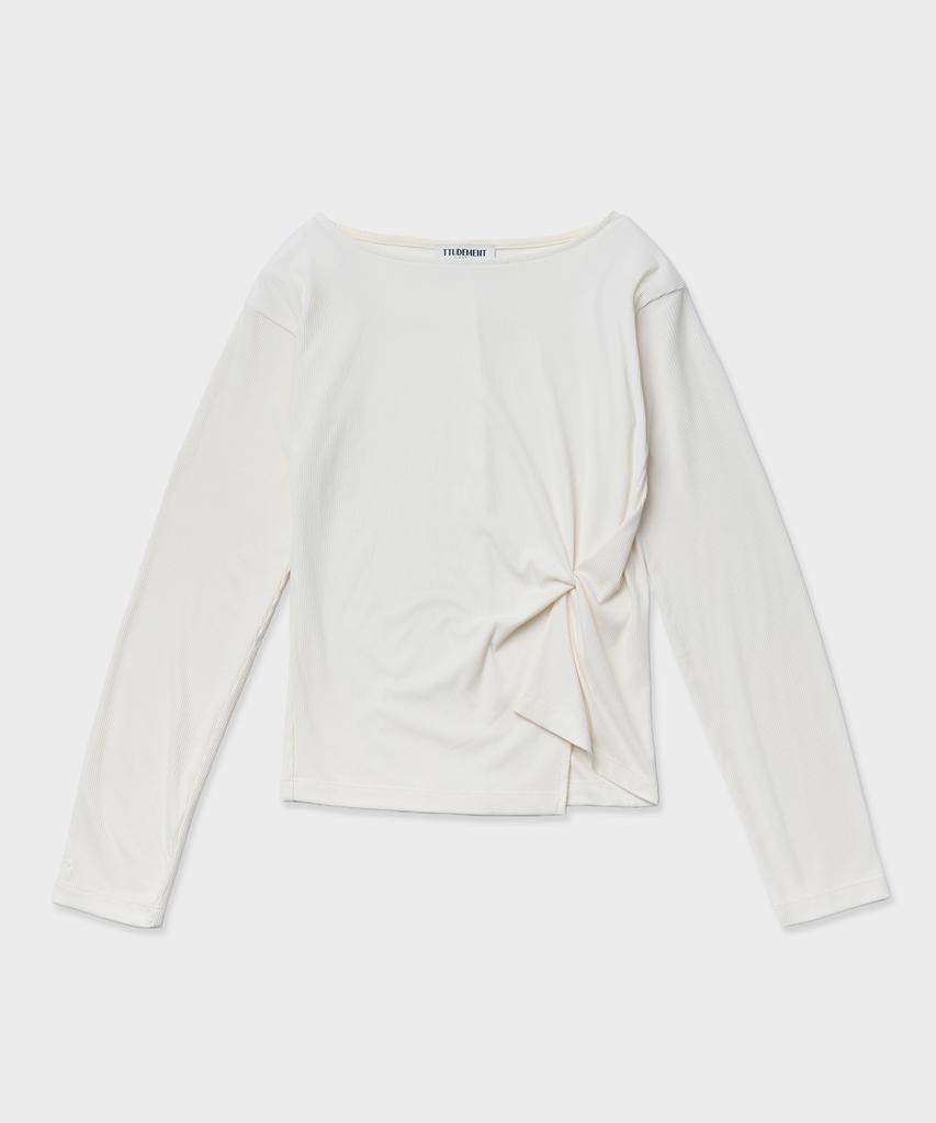 TTUDEMENT Twist Jersey Blouse_Ivory