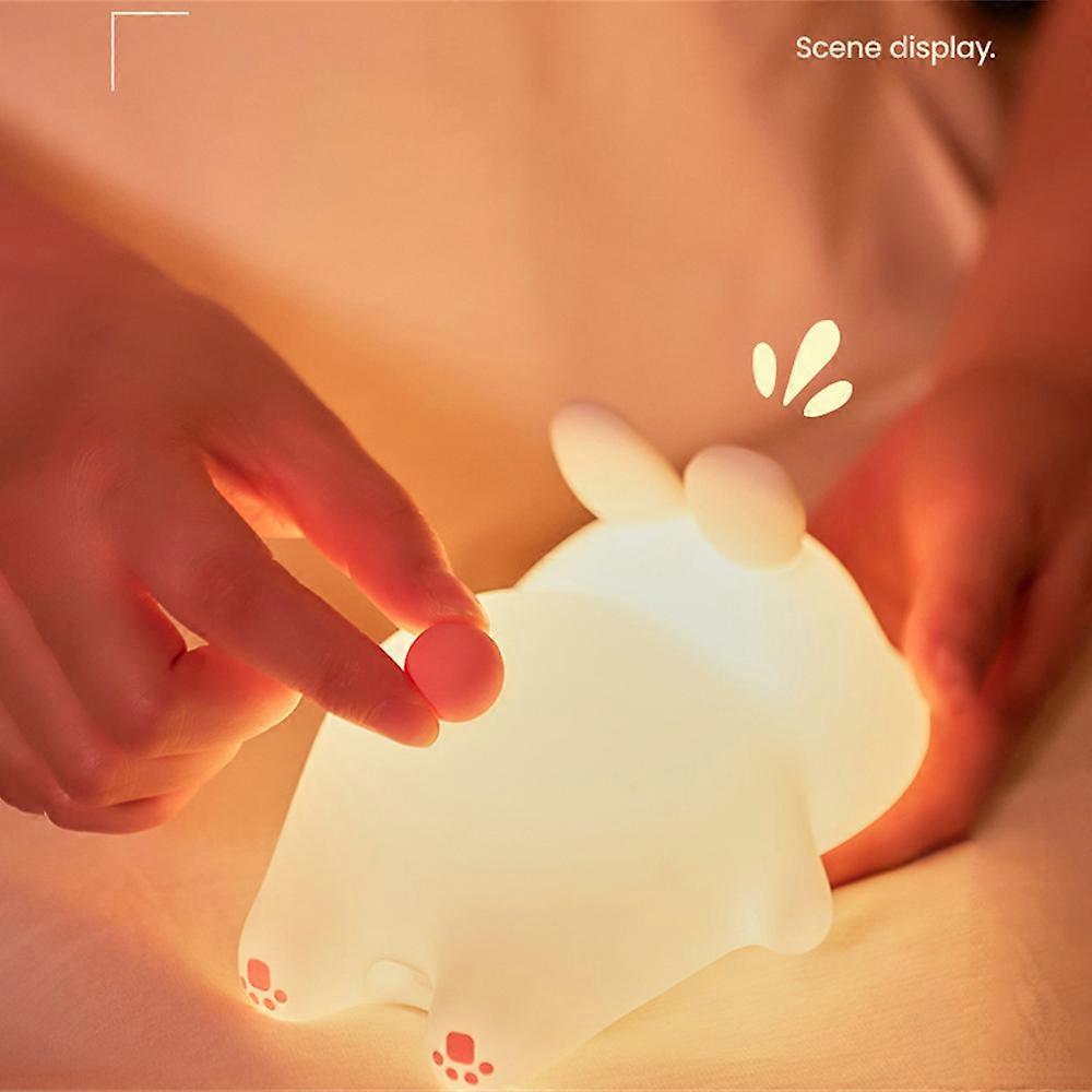 1/2Pcs Night Light Cute Rabbit Colorful Light Clap Lamp Pat Lamp Night Feeding Baby Bedroom  Kid's Gift