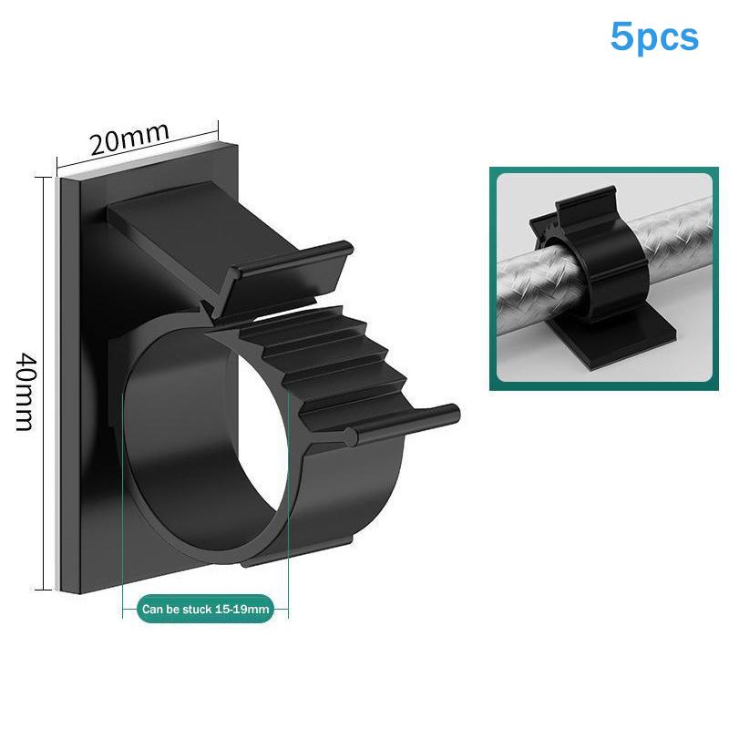 

5 Pcs Adjustable Wire Ties Mounts Clamps Hook Self-Adhesive Cable Organizer Clips Curtain Rod Brackets Nail-Free Pipe Holder