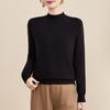 Elegant Knit Sweater for Middle-Aged Women - Autumn/Winter Solid Color Base Layer