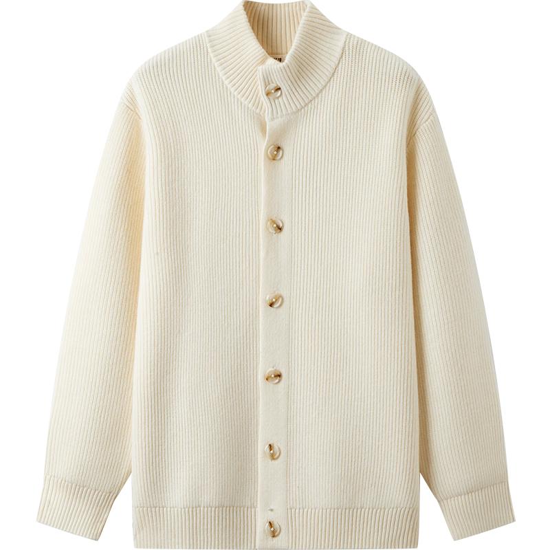 

Мужской кардиган Semir крупной вязки с высоким воротом свободного кроя M