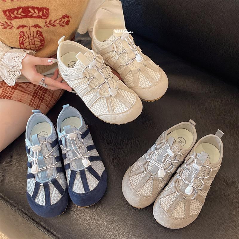 Retro lightweight breathable sports shoes women's 2025 summer new casual thin German training shoes platform mesh Forrest Gump shoes